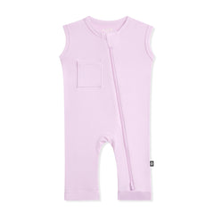 Zippered Sleeveless Romper in Thistle