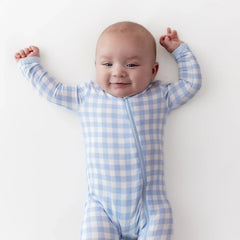 Zippered Romper in Gingham Breeze