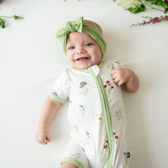 Zippered Shortall Romper in Wildflower