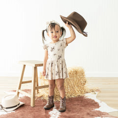 Twirl Bodysuit Dress in Classic Cowboy