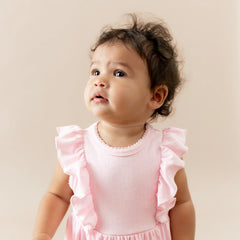 Pointelle Bodysuit Dress in Sakura