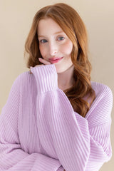 Chunky Knit Women's Oversized Cardigan in Thistle