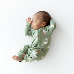 Zippered Romper in Silly Goose