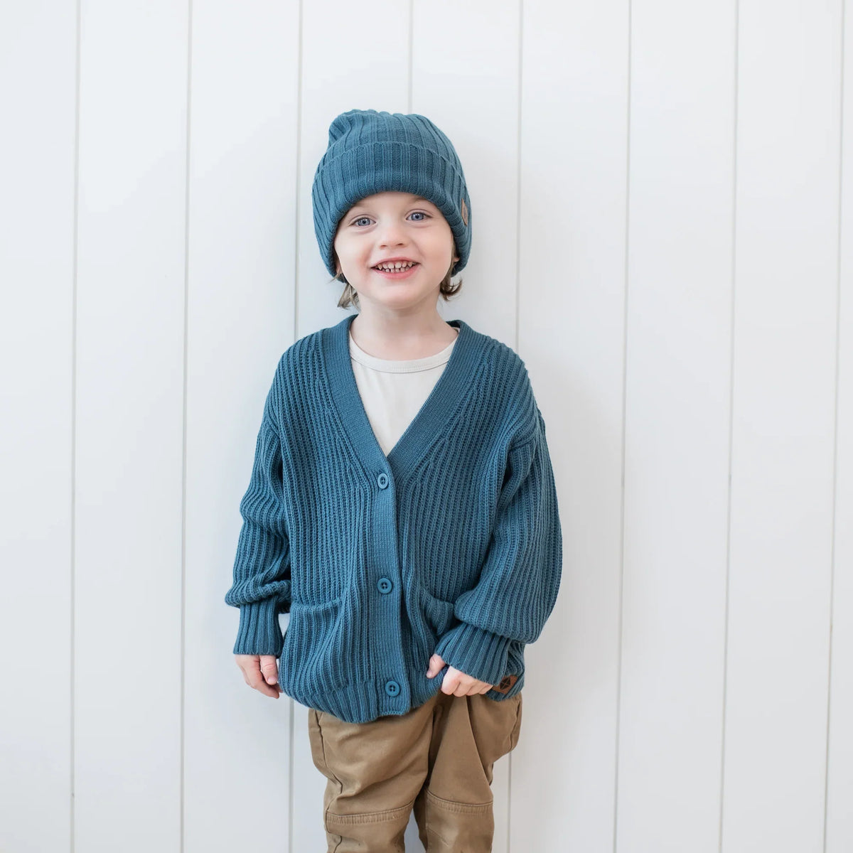 Chunky Knit Oversized Cardigan in Atlantic