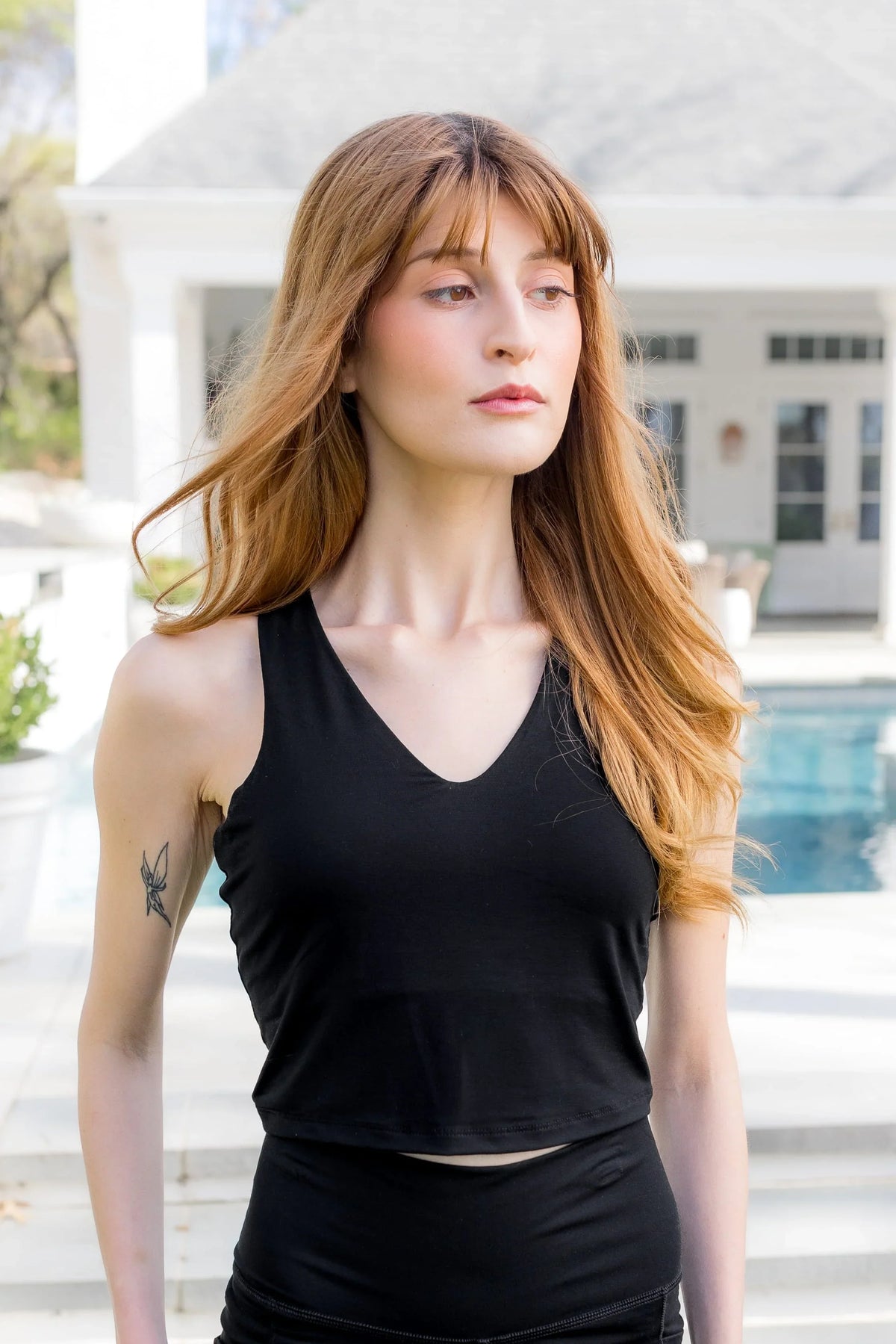 Bamboo Flex Bra Tank in Midnight