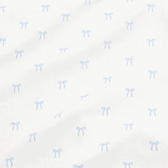 Pointelle Zippered Footie in Sweet Blue Bow