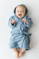 Hooded Bath Robe in Slate