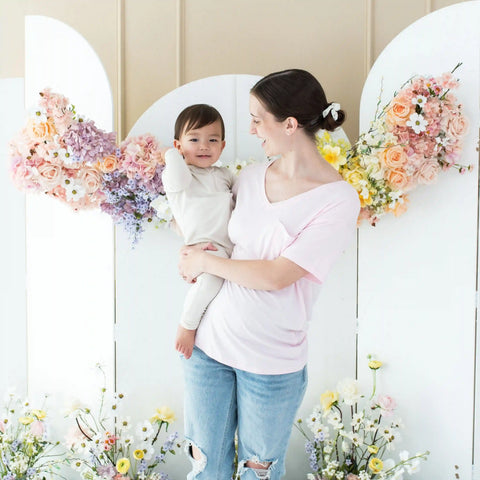 Women's Oversized V-Neck Tee in Sakura
